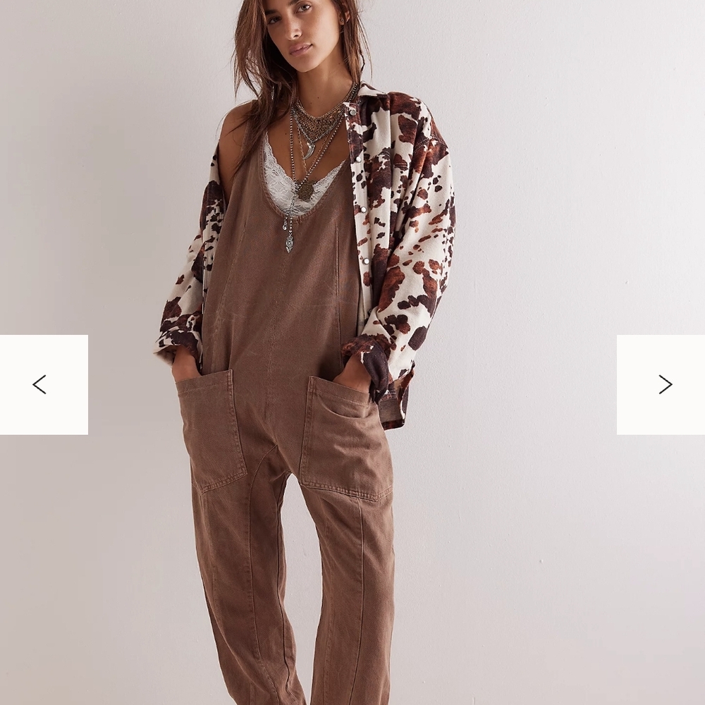 Women’s Brown Utility Overalls - Casual Jumpsuit